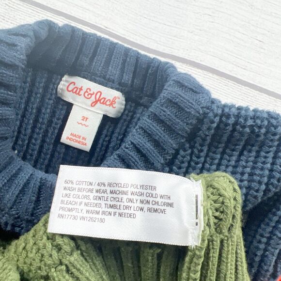 Cat & Jack Colorblock Knit Sweater - Picture 2 of 3